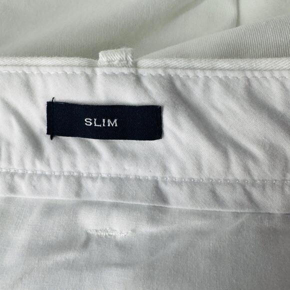 J. Crew Mens SZ 38x32 Flex Slim Pants Zip-Fly Slash Pockets Straight Leg White - Picture 8 of 9